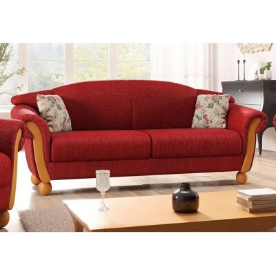 HOME AFFAIRE Milano 3-Sitzer Sofa - Landhausstil, Chenille, rot HOME AFFAIRE Milano 3-Sitzer Sofa - Landhausstil, Chenille, rot