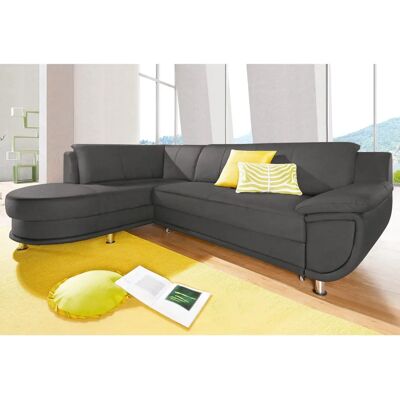 TRENDMANUFAKTUR Rondo Sofa - Mikrofaser, Leder, Ecke, Grau TRENDMANUFAKTUR Rondo Sofa - Mikrofaser, Leder, Ecke, Grau
