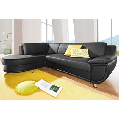 Trendmanufaktur Rondo Ecksofa - Schwarz, Leder, L-Form - Sofa Trendmanufaktur Rondo Ecksofa - Schwarz, Leder, L-Form - Sofa