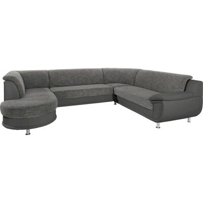 TRENDMANUFAKTUR Rondo 3 U-Form Sofa - Modern, Kunstleder, Ottomane links TRENDMANUFAKTUR Rondo 3 U-Form Sofa - Modern, Kunstleder, Ottomane links