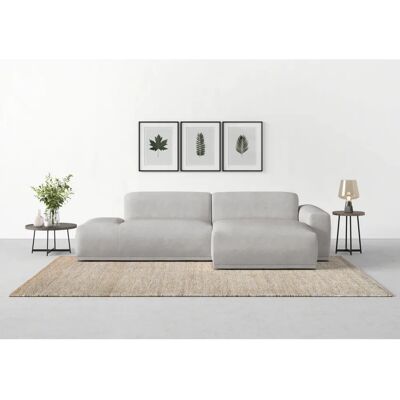 TRENDMANUFAKTUR Braga - L-Form-Sofa, silber, hochwertiger Kaltschaum TRENDMANUFAKTUR Braga - L-Form-Sofa, silber, hochwertiger Kaltschaum