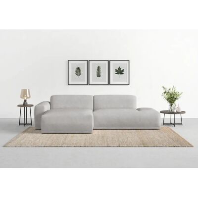 TRENDMANUFAKTUR Braga - Hochwertiger Kaltschaum, L-Form, Cord, Silber TRENDMANUFAKTUR Braga - Hochwertiger Kaltschaum, L-Form, Cord, Silber
