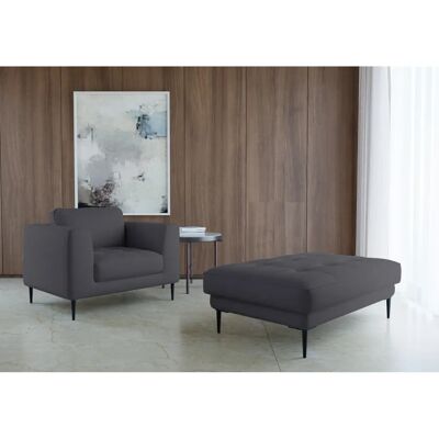 TRENDMANUFAKTUR Luzi Polsterhocker - Fußhocker, modern, grau TRENDMANUFAKTUR Luzi Polsterhocker - Fußhocker, modern, grau