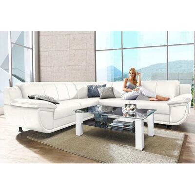 TRENDMANUFAKTUR Rondo Weiß Ecksofa - Mit Schlaffunktion, 267x247 cm TRENDMANUFAKTUR Rondo Weiß Ecksofa - Mit Schlaffunktion, 267x247 cm