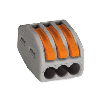 Wago 222-413 Grey Terminal Block - 3-Way Lever Connector Wago 222-413 Grey Terminal Block - 3-Way Lever Connector