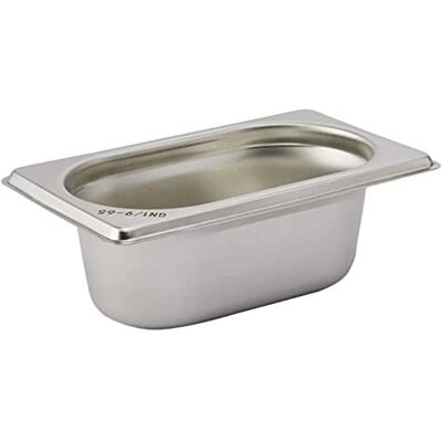 Contenedor GN Saro 1/9, 65mm Profundidad - Acero Inox, Perforado, 0.6L Contenedor GN Saro 1/9, 65mm Profundidad - Acero Inox, Perforado, 0.6L