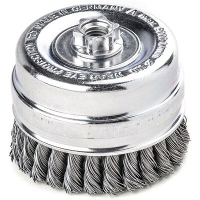 Lessmann 484.217 Knot Cup Brush 80mm M14x2, 0.50 Steel Wire - Heavy-Duty Metal Prep Lessmann 484.217 Knot Cup Brush 80mm M14x2, 0.50 Steel Wire - Heavy-Duty Metal Prep