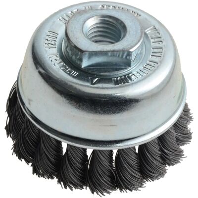 Lessmann 482.117 Knot Cup Brush - 65mm, Steel Wire, M14 Lessmann 482.117 Knot Cup Brush - 65mm, Steel Wire, M14