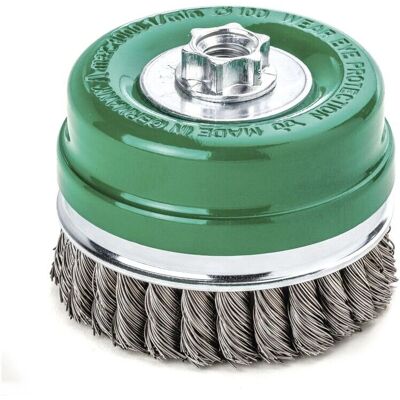 Cepillo de taza de alambre de acero inoxidable Lessmann con abrazadera - Preparación de superficies Cepillo de taza de alambre de acero inoxidable Lessmann con abrazadera - Preparación de superficies