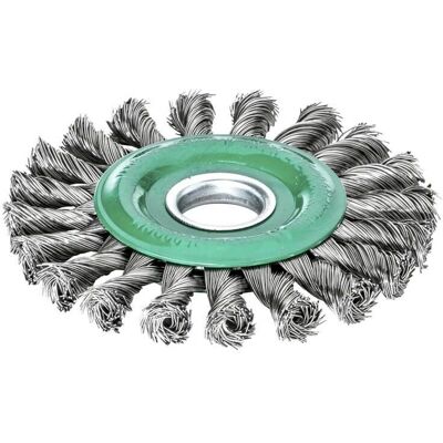 Lessmann Stainless Steel Knot Wheel Brush 115mm - Deburring Tool Lessmann Stainless Steel Knot Wheel Brush 115mm - Deburring Tool