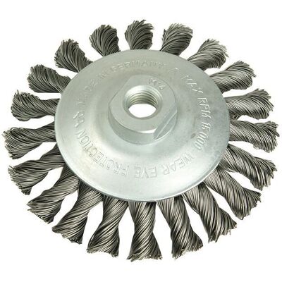 Lessmann Conical Knot Brush - 100mm, M14, 0.50 Steel - Brush Type Lessmann Conical Knot Brush - 100mm, M14, 0.50 Steel - Brush Type