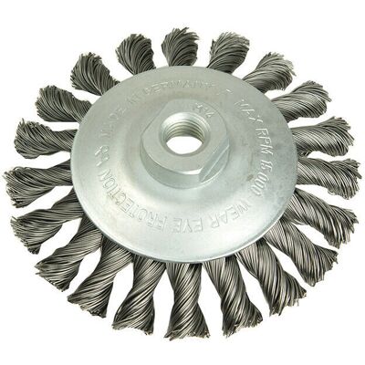 Lessmann Conical Knot Brush 115mm M14 Bore - Wire Brush Lessmann Conical Knot Brush 115mm M14 Bore - Wire Brush