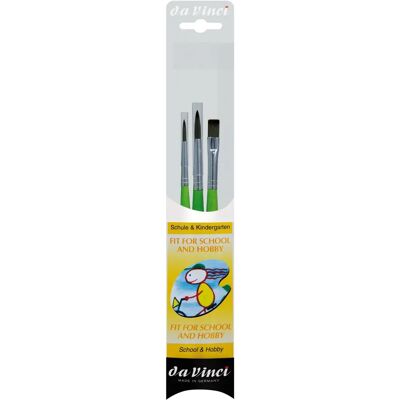 Da Vinci Fit Pinselset - Synthetisch, Grüner Griff, Für Schule Da Vinci Fit Pinselset - Synthetisch, Grüner Griff, Für Schule