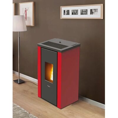 PEGASO VERA Pelletofen - 7 kW Effizienz Stahl Rot PEGASO VERA Pelletofen - 7 kW Effizienz Stahl Rot