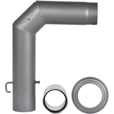 FIREFIX Stahlrohr - 120mm Durchmesser, 90° Bogen, 45cm Länge - Kamininstallation FIREFIX Stahlrohr - 120mm Durchmesser, 90° Bogen, 45cm Länge - Kamininstallation