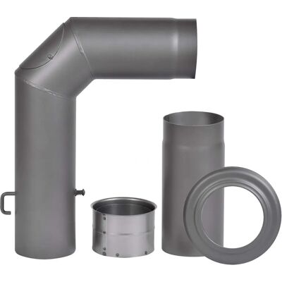 Tubo in acciaio FIREFIX con prolunga - Tubo forno, Grigio Tubo in acciaio FIREFIX con prolunga - Tubo forno, Grigio