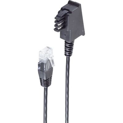 shiverpeaks BS12-09265 Telefonkabel - 6m, Schwarz, RJ45 & TAE-F Stecker shiverpeaks BS12-09265 Telefonkabel - 6m, Schwarz, RJ45 & TAE-F Stecker