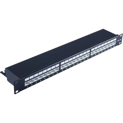 S-Impuls 75069 Patch Panel - 24 Ports, Abschirmung, Schwarz - Netzwerkausrüstung S-Impuls 75069 Patch Panel - 24 Ports, Abschirmung, Schwarz - Netzwerkausrüstung