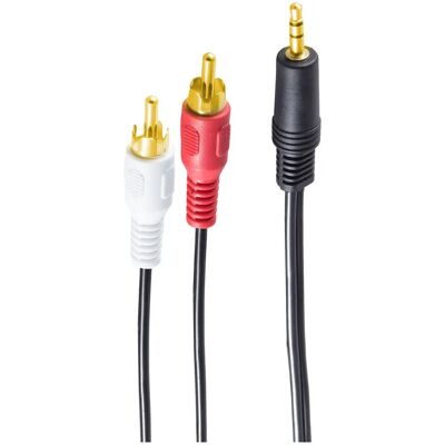 Cable de audio Shiverpeaks BS30832-G - 1,5m, 3,5mm a 2 RCA, Negro Cable de audio Shiverpeaks BS30832-G - 1,5m, 3,5mm a 2 RCA, Negro