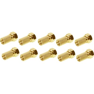 Conjunto de conectores F chapados en oro Shiverpeaks 85009-10AG - Adaptador de cable coaxial Conjunto de conectores F chapados en oro Shiverpeaks 85009-10AG - Adaptador de cable coaxial