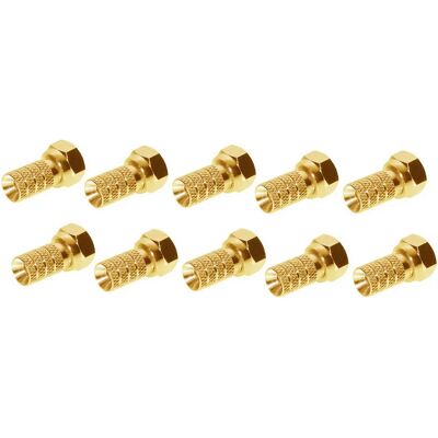 Conector F chapado en oro Shiverpeaks 85002-10AG - 10 piezas, coaxial Conector F chapado en oro Shiverpeaks 85002-10AG - 10 piezas, coaxial