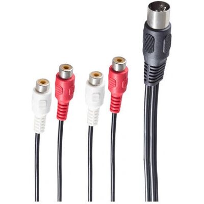 Câble audio Shiverpeaks BS10231 0,2 m DIN 5 broches 4x RCA Noir - Publicité Câble audio Shiverpeaks BS10231 0,2 m DIN 5 broches 4x RCA Noir - Publicité