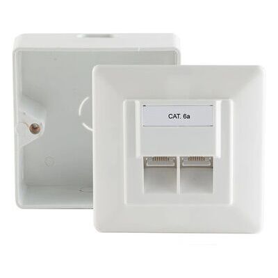 Shiverpeaks BS74276 White Network Socket - 2-Way CAT.6A Connection Module Shiverpeaks BS74276 White Network Socket - 2-Way CAT.6A Connection Module