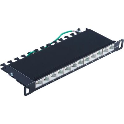 Shiverpeaks BS08-67051 Patch Panel - 12 Anschlüsse, 0,5U, Schwarz Shiverpeaks BS08-67051 Patch Panel - 12 Anschlüsse, 0,5U, Schwarz
