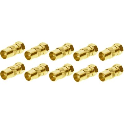 Conector coaxial Shiverpeaks BS85323-10G - IEC a F - 10 piezas Conector coaxial Shiverpeaks BS85323-10G - IEC a F - 10 piezas