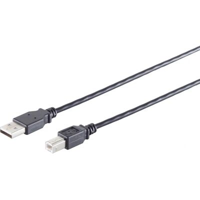 S/CONN USB Kabel - 0,25m Hochgeschwindigkeits 2.0 A/B Stecker - Schwarz S/CONN USB Kabel - 0,25m Hochgeschwindigkeits 2.0 A/B Stecker - Schwarz