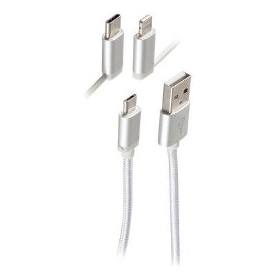 Shiverpeaks BS14-50067 USB Kabel - 1m, Weiß, 3-in-1 USB A/Micro-USB/Lightning Shiverpeaks BS14-50067 USB Kabel - 1m, Weiß, 3-in-1 USB A/Micro-USB/Lightning