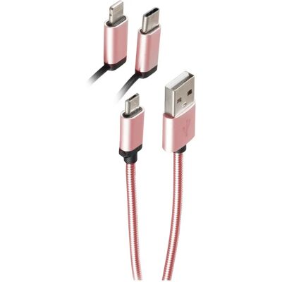 Shiverpeaks BS14-50074 USB-Kabel - 1 m - USB A auf USB C/Micro-USB B/Lightning - Roségold - USB 2.0 Shiverpeaks BS14-50074 USB-Kabel - 1 m - USB A auf USB C/Micro-USB B/Lightning - Roségold - USB 2.0