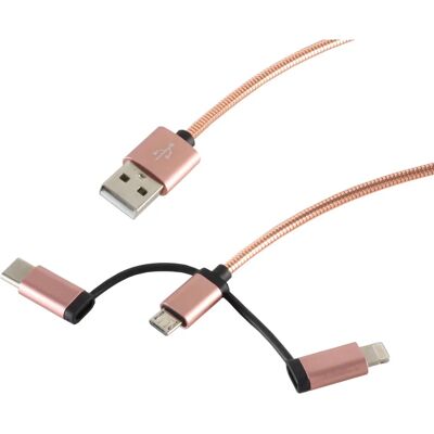 S/CONN 14-50074 Rose Gold USB Kabel - USB A auf Micro-USB B - 1m S/CONN 14-50074 Rose Gold USB Kabel - USB A auf Micro-USB B - 1m