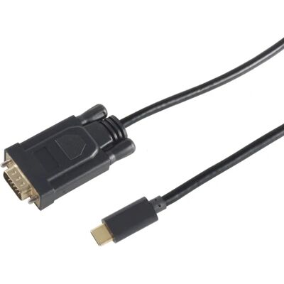 Adaptateur USB-C vers VGA S/CONN - 1m Noir - Publicité Adaptateur USB-C vers VGA S/CONN - 1m Noir - Publicité