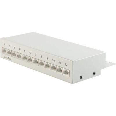 Pannello di Connessione S/CONN 75077 - RJ-45 - Cat6a - Metallo - 12 Porte Pannello di Connessione S/CONN 75077 - RJ-45 - Cat6a - Metallo - 12 Porte