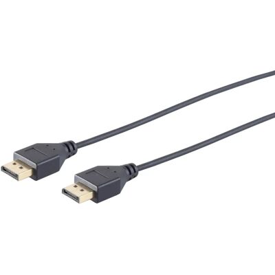 S/CONN 10-49015 DisplayPort Kabel - 4K 60Hz - Slim, 0,5m - Schwarz S/CONN 10-49015 DisplayPort Kabel - 4K 60Hz - Slim, 0,5m - Schwarz