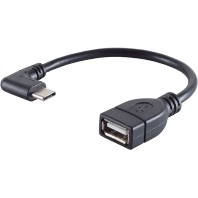 Câble USB C à USB A S/CONN - 0,12m - Noir - USB 2.0 Câble USB C à USB A S/CONN - 0,12m - Noir - USB 2.0