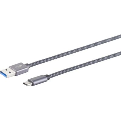 S/CONN USB Kabel - Grau - 0,5m S/CONN USB Kabel - Grau - 0,5m