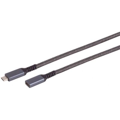 S/CONN USB-C Verlängerungskabel - 0,5m, Schwarz, USB 3.2 Gen 2 S/CONN USB-C Verlängerungskabel - 0,5m, Schwarz, USB 3.2 Gen 2