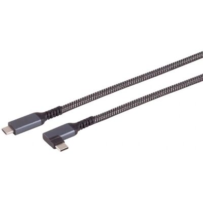 S/CONN USB-C Kabel - USB 3.2 Gen 2 - 90° - 2m - Schwarz S/CONN USB-C Kabel - USB 3.2 Gen 2 - 90° - 2m - Schwarz