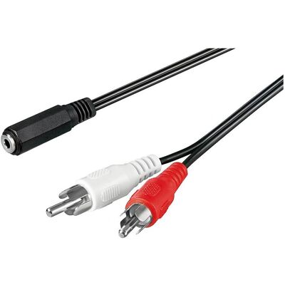 Microconnect AUDLRC14 Lydkabel - 1,4 m, Stereo Jack til RCA - Svart Microconnect AUDLRC14 Lydkabel - 1,4 m, Stereo Jack til RCA - Svart