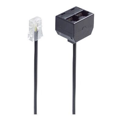 Shiverpeaks BS71233 - Black 0.1m Telephone Cable & RJ45 Adapter Shiverpeaks BS71233 - Black 0.1m Telephone Cable & RJ45 Adapter