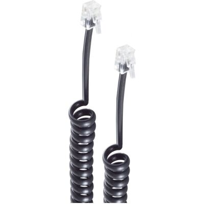 Shiverpeaks BS70134 Telephone Cable - Spiral, 4m, Black Shiverpeaks BS70134 Telephone Cable - Spiral, 4m, Black