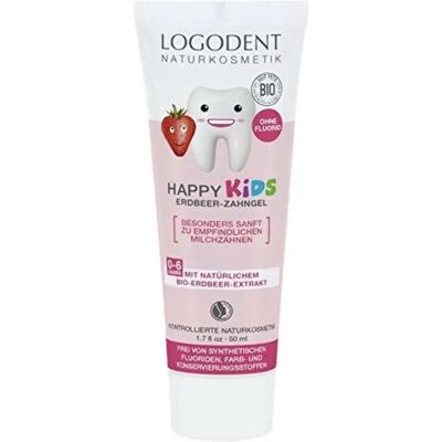Dentifrice Bio Fraise Happy Kids Logona - Soin Dentaire Enfant Sensible - Publicité Dentifrice Bio Fraise Happy Kids Logona - Soin Dentaire Enfant Sensible - Publicité