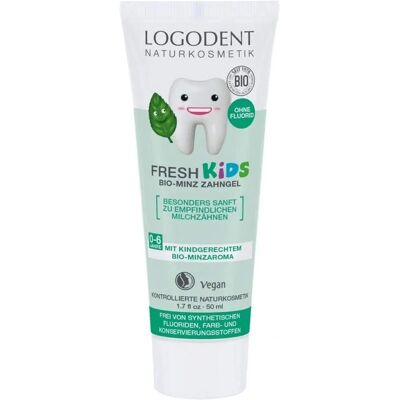 Pasta de dientes de menta para niños de Logona - Sin fluor, vegana, natural Pasta de dientes de menta para niños de Logona - Sin fluor, vegana, natural