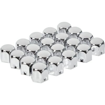 Eufab Velgmoer Cover - 17mm Chroom Metaal - Beschermt Moeren Eufab Velgmoer Cover - 17mm Chroom Metaal - Beschermt Moeren