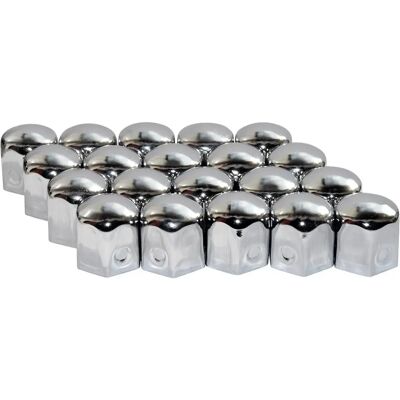 EUFAB 15231 Chromen wielmoer beschermkappen - 20 stuks voor 19 mm bouten EUFAB 15231 Chromen wielmoer beschermkappen - 20 stuks voor 19 mm bouten