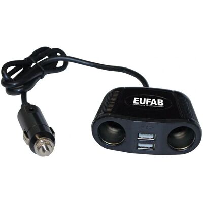 Eufab 16549 Sigarettenaansteker Splitter - 2 USB, 10A Max Eufab 16549 Sigarettenaansteker Splitter - 2 USB, 10A Max