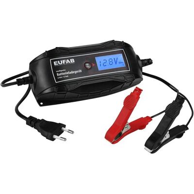 Chargeur de batterie EUFAB - 6/12V, 4A, Noir Chargeur de batterie EUFAB - 6/12V, 4A, Noir