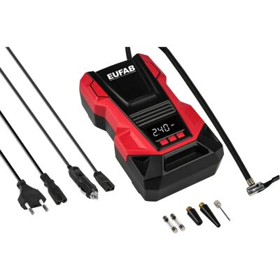 Compresseur d'Air Dual Power Eufab - Max 10,3 bar - Portable & Polyvalent Compresseur d'Air Dual Power Eufab - Max 10,3 bar - Portable & Polyvalent